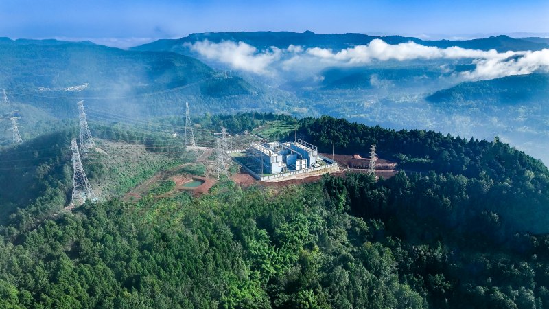 巴中曾口220千伏輸變電工程鳥瞰。王志剛 攝